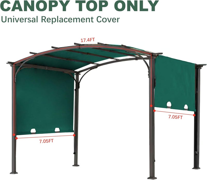 SCOMANAGE 85''x 208'' Universal Doubleton Steel Pergola Replacement Cover for Pergola L-PG080PST, (Forest Green) - Image 2